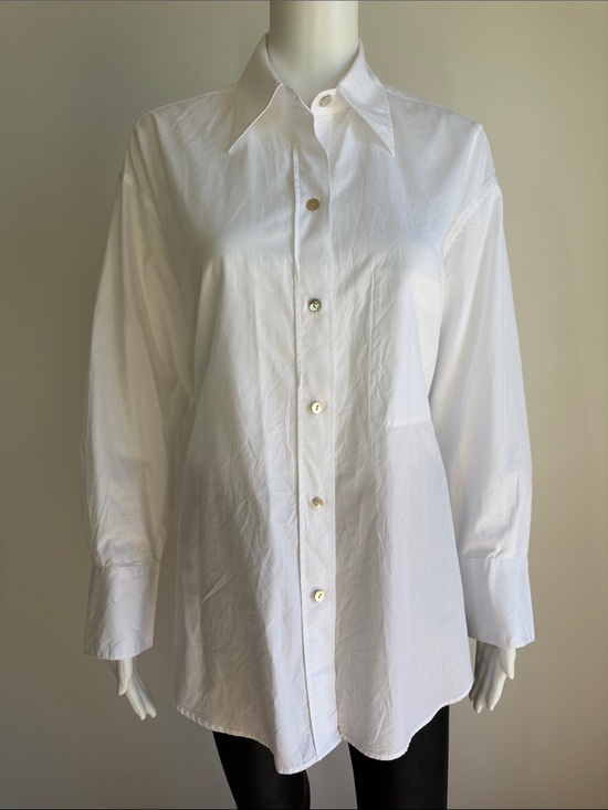 Vince Tops - Vince White Cotton Tie Back Oversized Button Front Shirt Blouse S